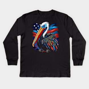 Patriotic Pelican Kids Long Sleeve T-Shirt